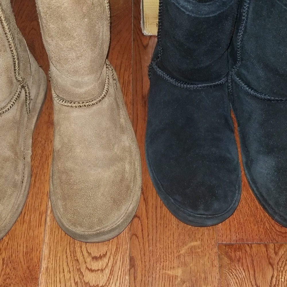 2 Pair Girls Bearpaw Genuine Shearling Boots Sz 2